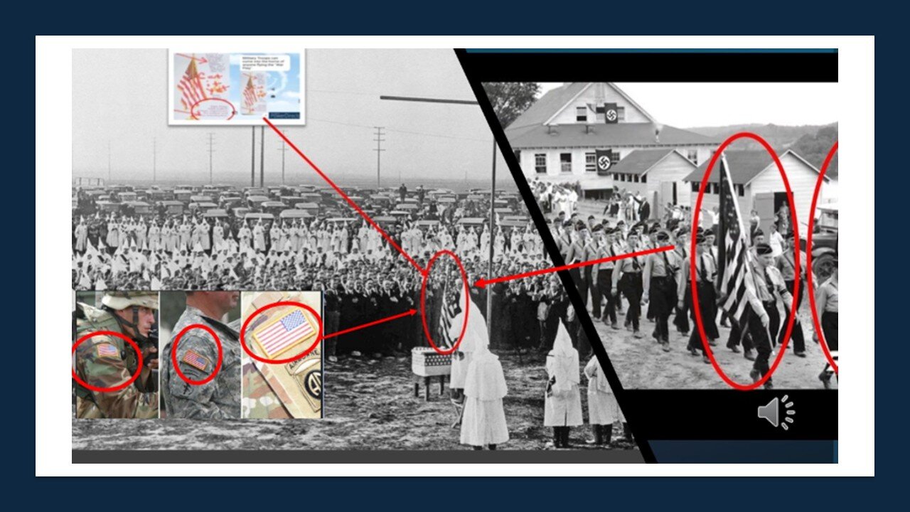 THAT RED, WHITE AND BLLUE BANNER IS NOT A REAL NATIONAL AMOORICAN FLAG AND EVERYONE KNOWS IT.