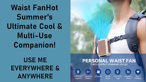 Waist Fan:Hot Summer's Ultimate Cool & Multi-Use Companion!