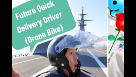 Delievery) Future Quick Delivery Driver (Drone Bike) 미래의 퀵기사.