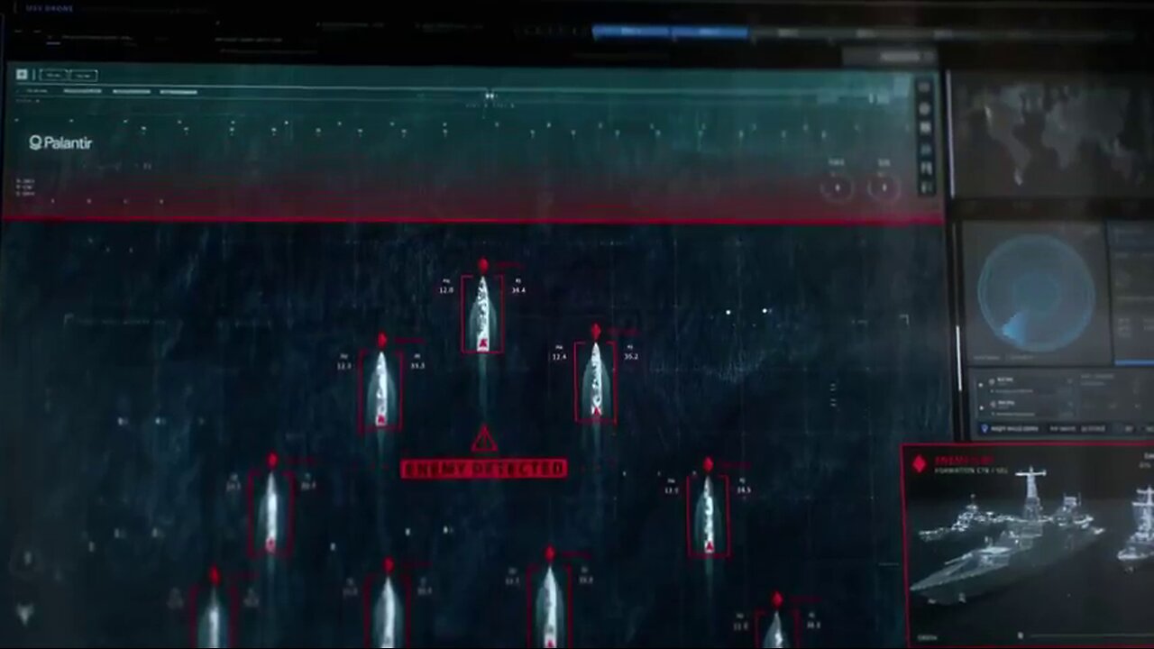 Palantir's commercial for AI drone swarms taking out targets