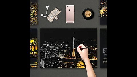 Creative Scratch Art City Night View, for Kids, Adult, DIY, Decoration & Gift