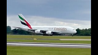 Arab Emirates A380 on departure