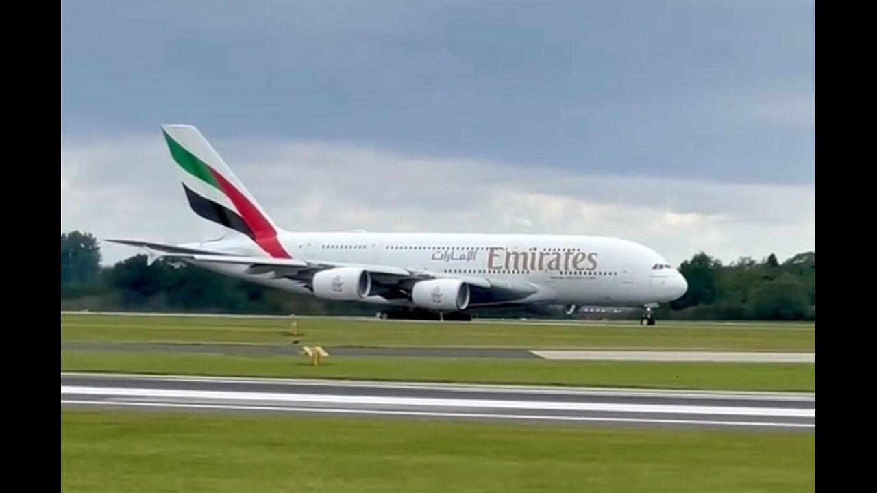Arab Emirates A380 on departure