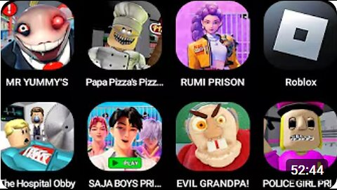 Mr Yummy's Supermarket,Papa Pizza's Pizzeria!,RUMI PRISON,Roblox,The Hospital,SAJA BOYS PRISON RUN!