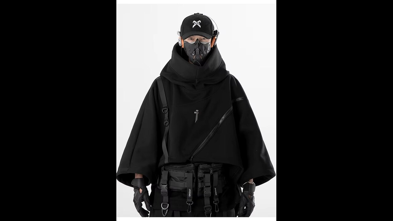 Oversized Techwear Hoodie with Straps