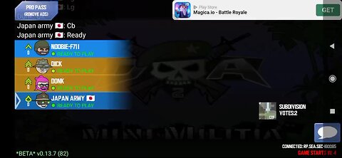 Mini militia team Vs team pro match