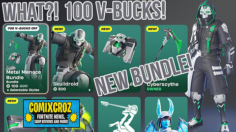 NEW BUNDLE - Only 100 V-Bucks?! Fortnite Item Shop Review and Gameplay of Skull Droid