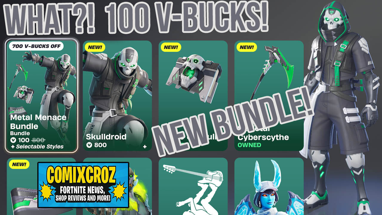 NEW BUNDLE - Only 100 V-Bucks?! Fortnite Item Shop Review and Gameplay of Skull Droid