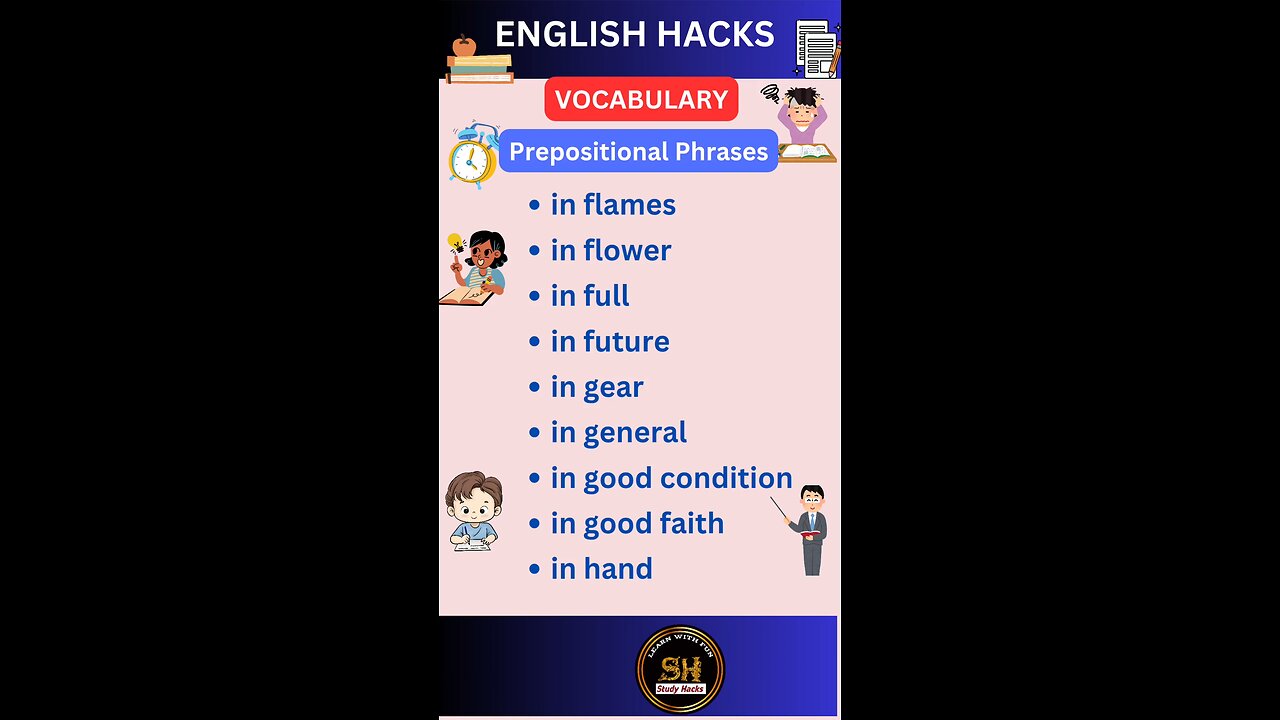 Most important daily use Prepositional phrases 02 #studyhacks123 #vocabulary #english #shorts