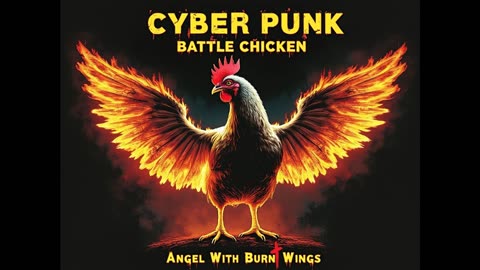 Cyber Punk Battle Chicken - Angel with Burnt Wings