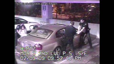 Man arrested in parking structure.