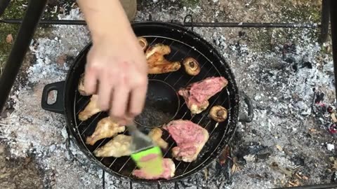 Grilled chicken in nature, wings and shoulder, with special sumac sauce