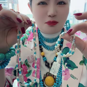 20250705-1 Sleeping Beauty Turquoise Pearl Set: Ocean Party on Neck Wrist Ear