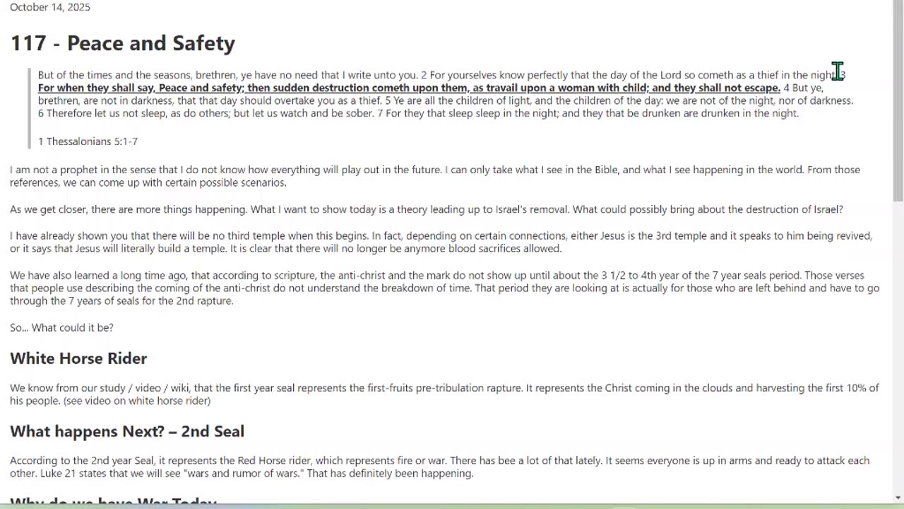 117 - Peace and Safety