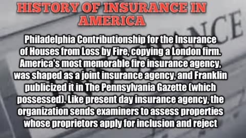 HISTORY OF INSURANCE IN AMERICA