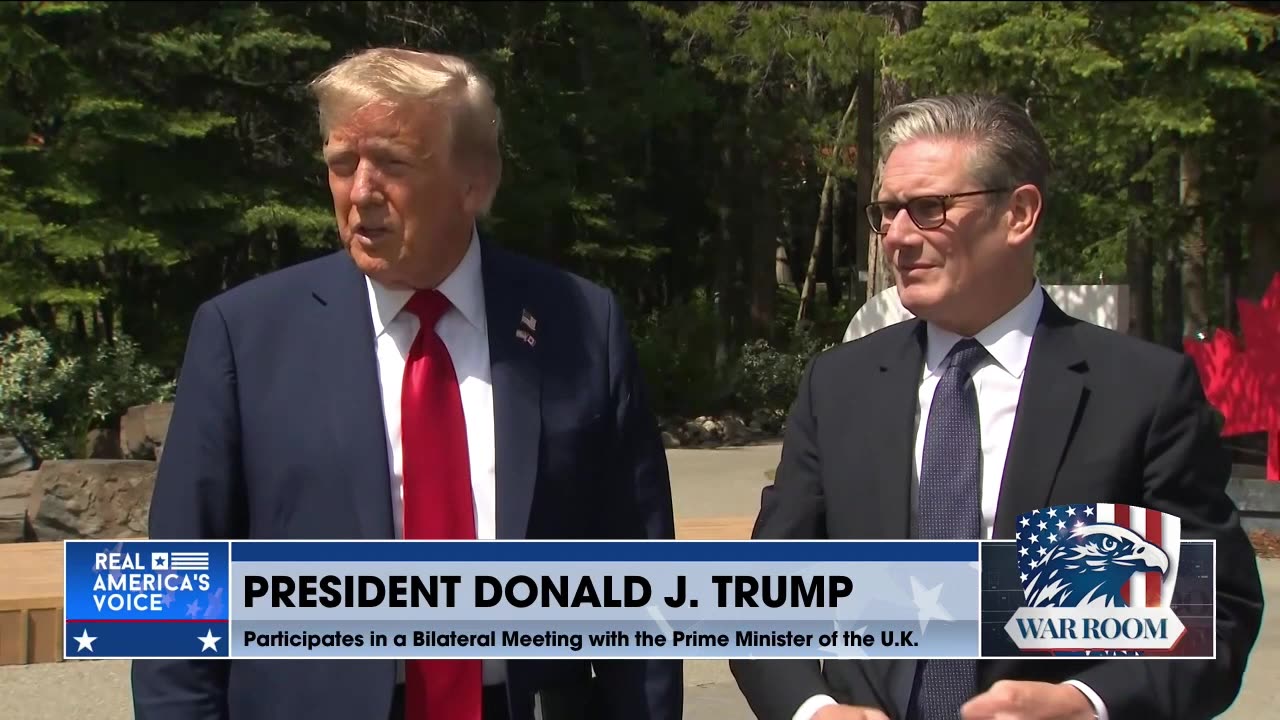 G7: President Trump Takes Questions From Press With UK PM Keir Starmer
