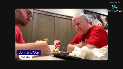 John Ryan Lafleur's father & uncle gum a chicken at chic fila