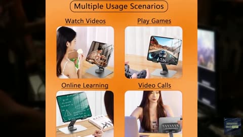 TAPMEI Larger Metal Tablet Stand, Adjustable 360° Rotation Tablet Holder Compati