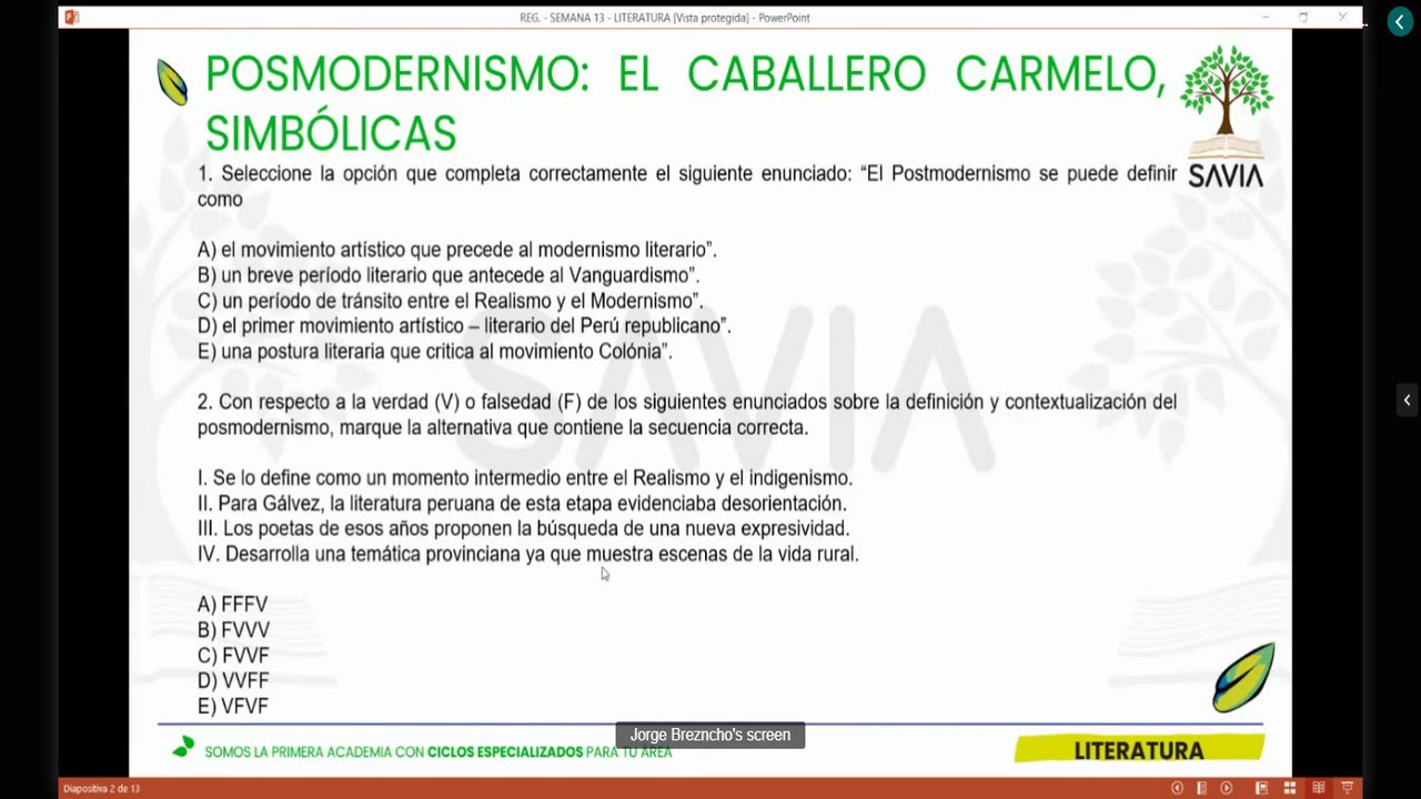 SAVIA SEMIANUAL 2024 | Semana 13 | Literatura