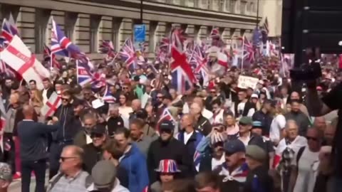 Massive Crowds in London for "Unite the Kingdom" Demonstration Advocating for Free Speech.