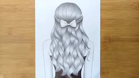 How to Draw A Girl with Wavy Hair for Beginners || Wavy Hair Drawing Tutorial || Pencil Sketch