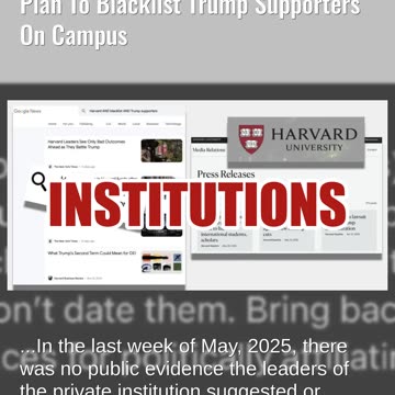 Fact Check: NO EVIDENCE Harvard University Announced Plan To Blacklist Trump Supporters On Campus