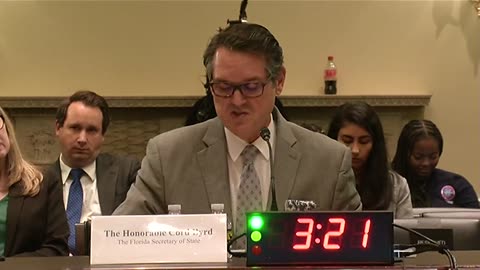 Secretary Cord Byrd delivers opening statement at elections during natural disasters hearing