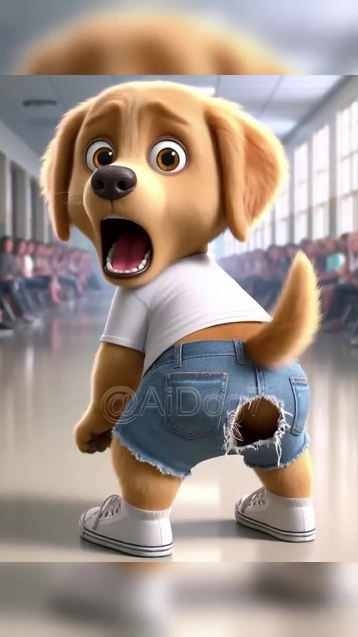 The awkward moment that cute puppy will never forget 😨 #ai #dog #aidog #cute #puppy #cartoon #aiart