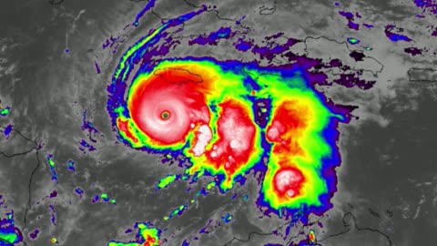 Satellite video shows Hurricane Melissa intensifying into a massive Category 5 near Jamaica