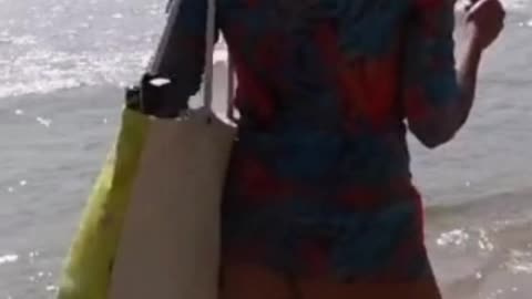Beautiful Girl Strolling Near the Beach | Ocean Breeze & Sunset Light