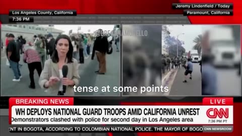 🚨 Listen to this CNN Reporter actually say the riots in California have been peaceful. Wow