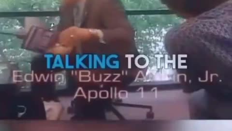 Neil Armstrong is asked to plane his hand on the Bible and swear he walked on the moon
