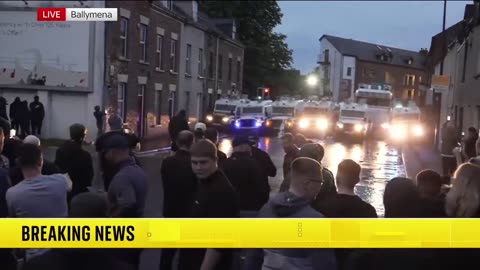 In Northern Ireland, chaos erupts for the third consecutive night.