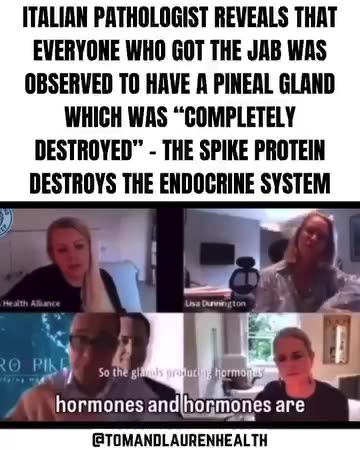 PINEAL GLAND WHICH WAS "COMPLETELY DESTROYED" THE SPIKE PROTEIN - DESTROYS THE ENDOCRINE SYSTEM