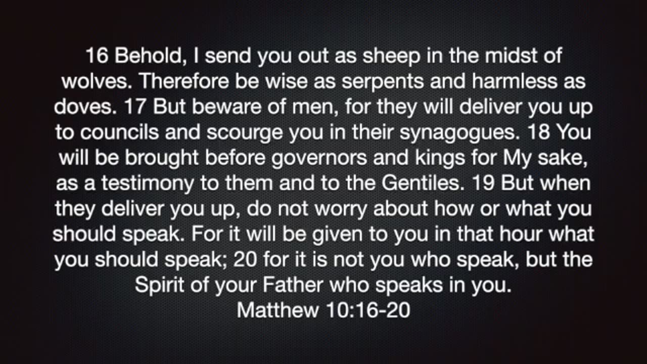 Matthew 10:16-20 PODCAST