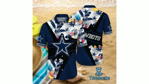 Summer Floral Dallas Cowboys Blue Hawaiian Shirts