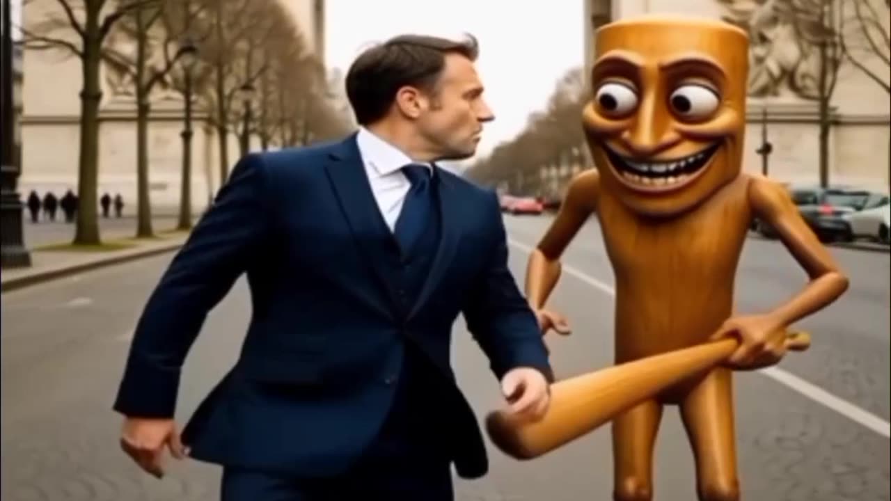 Macron is on a walk...