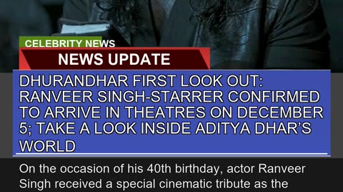 Dhurandhar First Look Out Ranveer Singhstarrer C