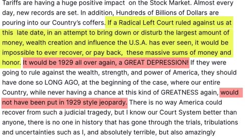 Uh Oh! Heads-Up !!! Trump Talking '1929 Depression' -- Setting Stage