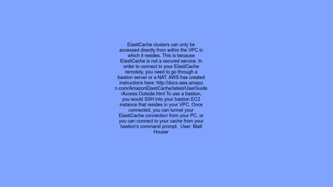 Connect remotely to ElastiCache - Redis