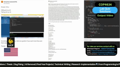 Student Work(Exam) | COP 4634 Lab Quiz - Operating Systems Coursework | UCF