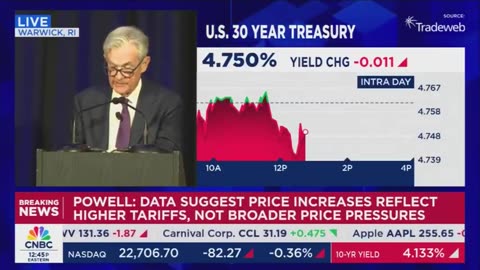 Jerome Powell： ＂Core PCE prices rose 2.9%. Higher than the year ago level...＂