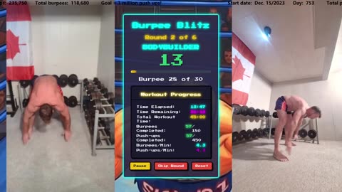 Everyday 450 push ups and 180 Burpees!