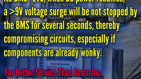 a >9V voltage surge will not be stopped by the BMS for several seconds, thereby