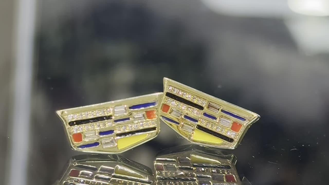 Natural Diamond Cadillac Earrings for Men