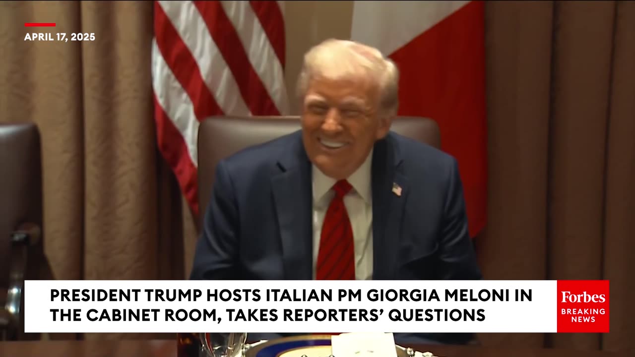 BREAKING NEWS: Trump Takes Multiple Reporter Questions While Hosting Italy's Meloni In Cabinet Room