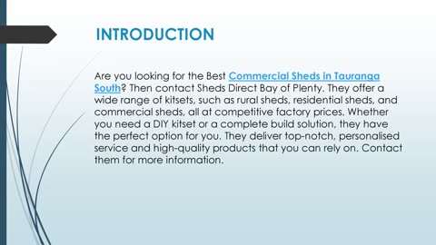 Best Commercial Sheds in Tauranga South