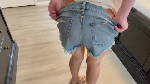 Me In My Tan Wolford Pantyhose With Jean Shorts