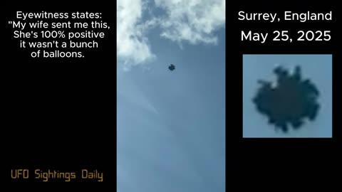 Bio-Mechanical Living UFO Over Surrey, England, May 25, 2025, UAP Alien Sighting News.