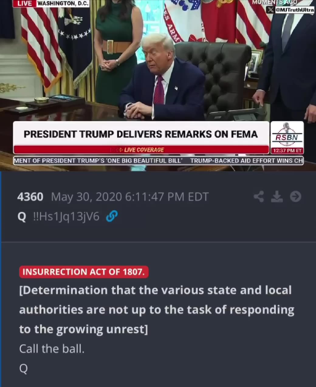 Trump: The Insurrection Act of 1807 is not off the Table